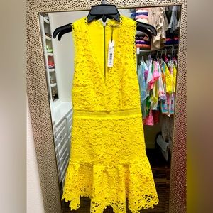 NWT Alice & Olivia yellow dress size 0